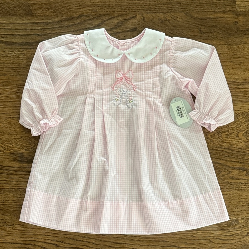 Remember Nguyen Cayden Dress Ballet Shoe Pink Gingham New With Tags